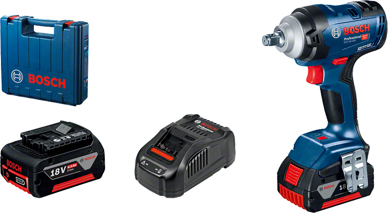 Llave de impacto inalámbrica Bosch GDS 18V-400 con estuche.