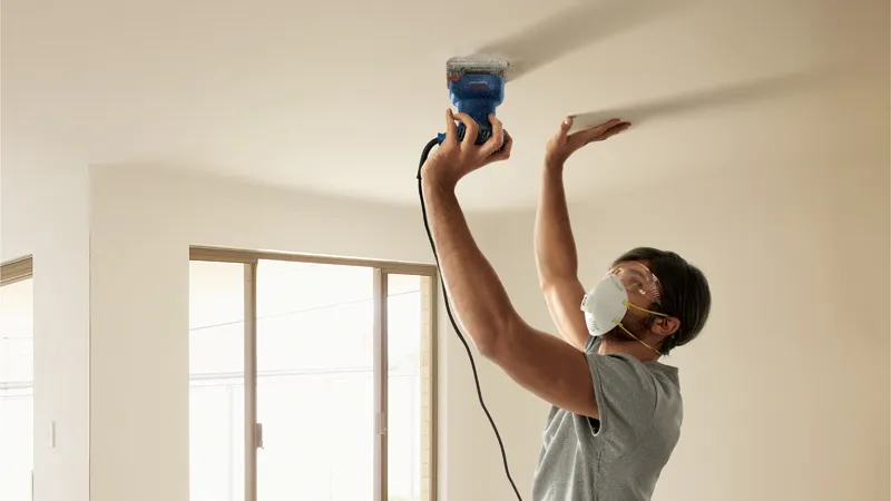 Lijado de techo con lijadora.