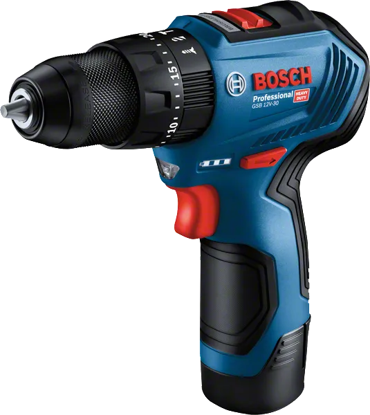 Taladro inalámbrico Bosch azul.