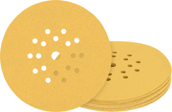 Discos de lijado Bosch Expert Pro con diseño de múltiples orificios.