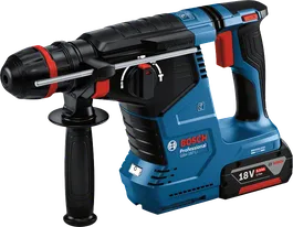Taladro percutor rotativo Bosch GBH 187-LI con batería de 18 V 5,0 Ah.