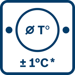 Exactitud de medición IR ± 1,0 °C con variaciones en función de las condiciones de uso