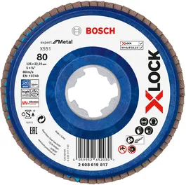 Disco de láminas Bosch X-LOCK X551 para metal, grano 80.