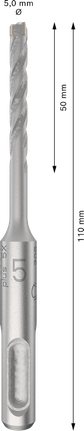 Broca para taladro percutor Bosch PRO SDS plus-5X de 5 x 110 mm.