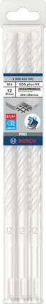 Juego de brocas para taladro percutor Bosch PRO SDS plus-5X de 12x200x260 mm.