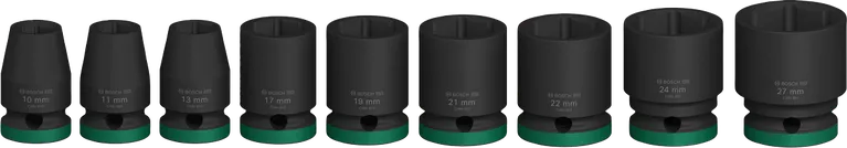 Juego de vasos de impacto Bosch PRO de 1/2 pulgada, 9 piezas.