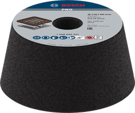Muela de copa cónica metálica Bosch PRO G16 para desbaste de metal.