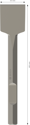Cincel de pala Bosch PRO HEX-4C 80 x 400 mm.