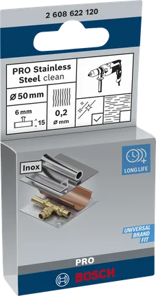 Rueda de alambre de acero inoxidable Bosch PRO 50×0,2 mm.