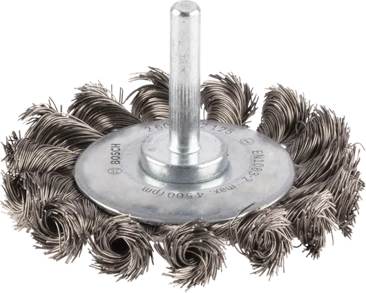 Disco de alambre grueso de acero inoxidable Bosch PRO, vástago recto.