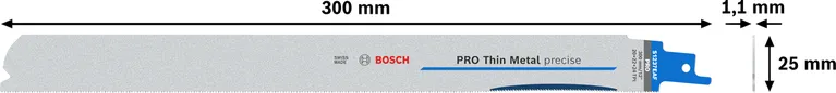 Hoja de corte precisa Bosch PRO Thin Metal S1237EAF, 300 mm.