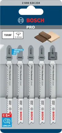 Hojas de sierra de calar Bosch PRO Hardwood clean T101BF 100 mm 5 uds.