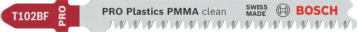 Hoja de sierra de calar Bosch PRO Plastics PMMA clean T102BF.