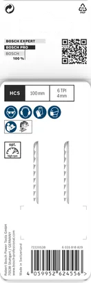 Hojas de sierra de calar Bosch PRO Plastics PP clean T102D 100 mm 2 uds.