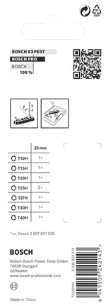 Juego de puntas de impacto Bosch PRO TH de 25 mm, 8 piezas.