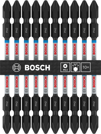 Juego de puntas de impacto Bosch PRO para madera blanda y acero inoxidable PH2 110 mm.