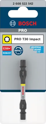 Punta de impacto de doble punta Bosch PRO T30 de 65 mm.