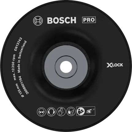 Almohadilla de soporte Bosch PRO dura de 125 mm para amoladoras X-LOCK.