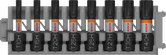 Juego de puntas de impacto Bosch PRO TH T10H a T40H, 8 piezas.