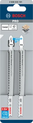 Hojas de sierra de calar Bosch PRO Multi Material T345XF 132 mm 2 uds.
