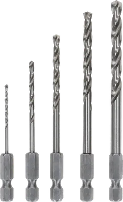 Juego de brocas helicoidales hexagonales Bosch PRO Metal HSS-G, 5 tamaños.