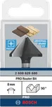 Fresa para router Bosch PRO con ranura en V de 90 grados y vástago de 8 mm.