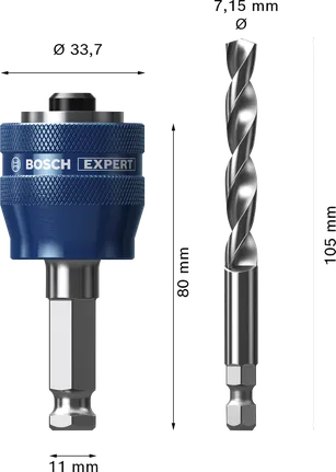 Broca piloto Bosch EXPERT Power Change Plus de 7,15 mm.