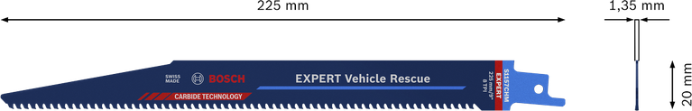 Hoja de sierra Bosch EXPERT Vehicle Rescue S 1157 CHM, 225 mm de longitud.