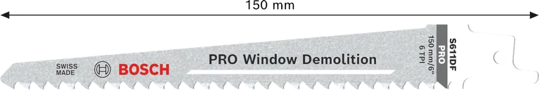 Hoja de demolición de ventanas Bosch PRO S611DF, 150 mm.