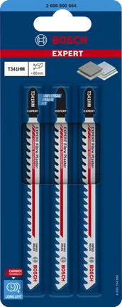 Paquete de hojas de sierra de calar de carburo Bosch EXPERT Fiber Plaster T 341 HM.