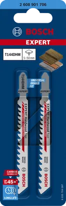Hojas de sierra de calar de carburo Bosch EXPERT Hardwood Fast T144DHM.