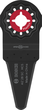 Cuchilla Bosch AIZ 28 SC Starlock para corte de plástico.