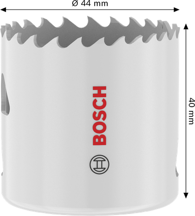 Sierra de corona roscada multimaterial Bosch 44 x 40 mm.
