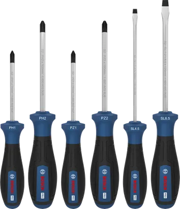 Juego de desatornilladores PRO PH/PZ/SL, 6 piezas