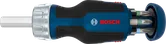 Destornillador de trinquete con puntas cortas de Bosch y cargador de 6 puntas.