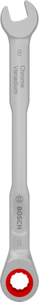 Llave combinada de trinquete Bosch de 8 mm al cromo vanadio.