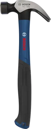 Martillo de garra Bosch de 16 oz curvo con cabeza de acero al carbono.
