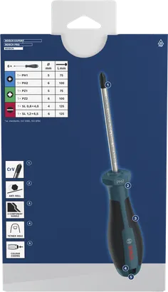 Juego de desatornilladores PH/PZ/SL, 6 piezas