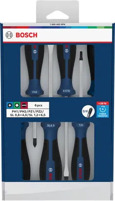 Juego de desatornilladores PH/PZ/SL, 6 piezas