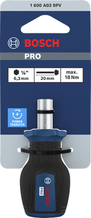 Destornillador Bosch PRO Stubby Bit con vástago de 20 mm.