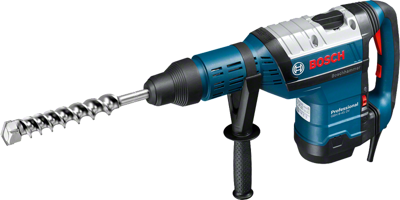 Taladro percutor rotativo Bosch GBH 8-45 DV con empuñadura lateral.