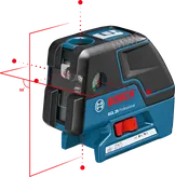 Bosch GCL 25 Kombi-Laser-Nivelliergerät mit horizontalen und vertikalen Linien.