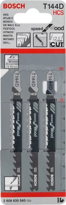 Bosch T144D Stichsägeblätter Holz 3er-Pack.