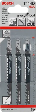 Bosch T144D Stichsägeblätter Holz 3er-Pack.