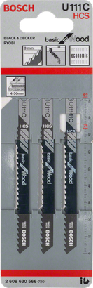 Bosch Stichsägeblatt U 111 C 3er-Pack.