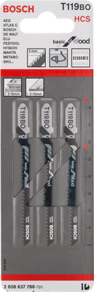 Bosch T 119 BO Stichsägeblätter 3er-Pack.