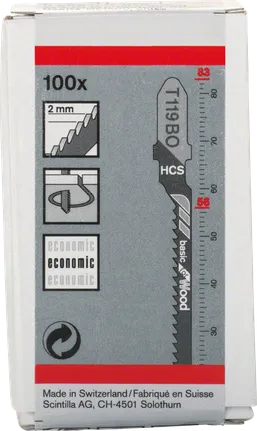Bosch T119BO HCS Stichsägeblätter für Holz.