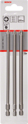 3-teiliges extrahartes Schraubendreherbit-Set von Bosch , 152 mm.