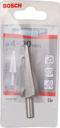 Bosch Blechkegelbohrer 4–20 mm.