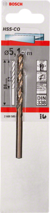 Bosch 5,1 mm HSS-Co Metallbohrer DIN 338.